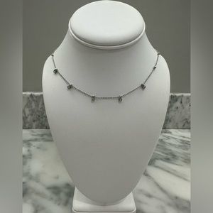 Handmade beaded dainty chain silver necklace